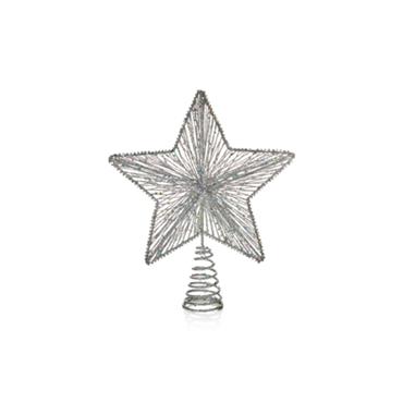 30cm Silver Glitter Star Tree Topper