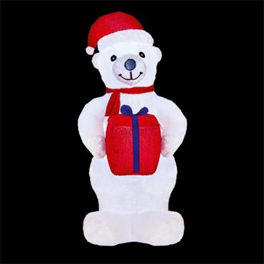 2.4m Lit Plush Polar Bear Inflatable