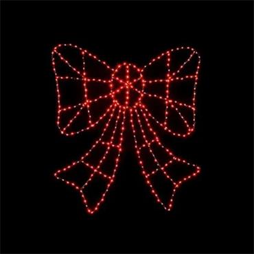 68 x 77cm Twinkling F/Brights 3D Bow w/396 Red LED