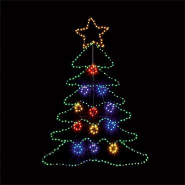 1.2m x 85cm Twinkling F/B Tree w/385 M/Colour LED