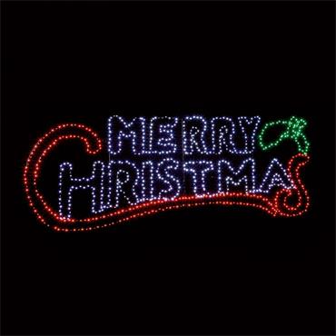 2m x 78cm Twinkling MERRY XMAS w938 M/Colour LED
