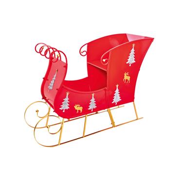 1.4m Large Red Metal Sleigh