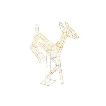 1.15m Lit FlexiBrights Metal Deer w1100 White LED