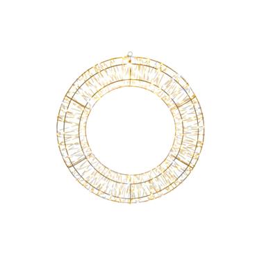 60cm Twinkling Lit White Mtl Wreath w720 White LED