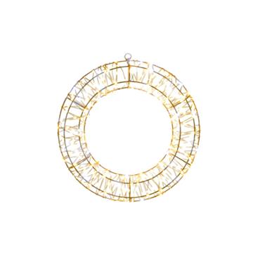 40cm Twinkling Lit FB Metal Wreath w360 White LED