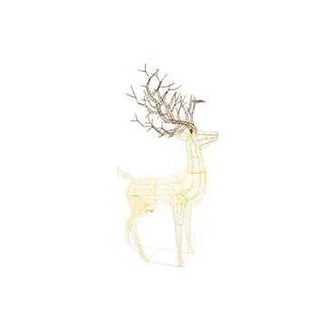2.1m Twinkling Lit White Mtl Stag w2240 White LED