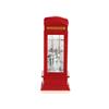 27cm Lit Telephone Box Water Spinner Santa Snowman