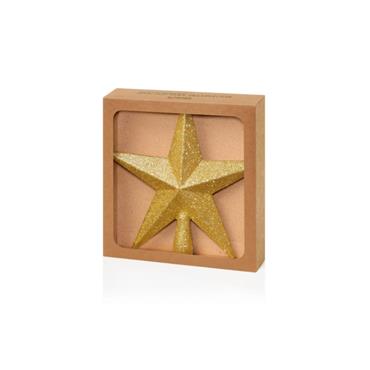20cm Champagne Gold Tree Top Star Glitter Finish