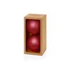 150mm 2pc Red Glitter Shatterproof Baubles