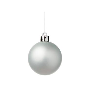 60mm 10pc Silver Multi Finish Shatterproof Baubles