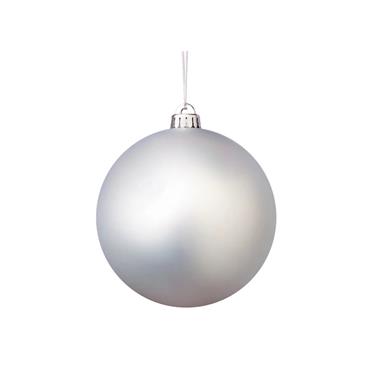 150mm 2pc Silver Shiny Shatterproof Baubles
