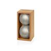 150mm 2pc Silver Glitter Shatterproof Baubles