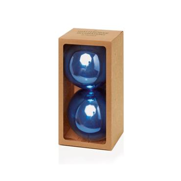 150mm 2pc Midnight Blue Shiny Shatterproof Baubles