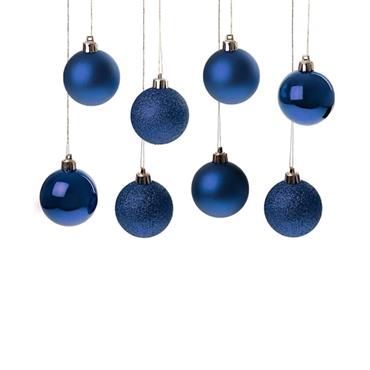 60mm 10pc Midnight Blue M/Finish S/proof Baubles