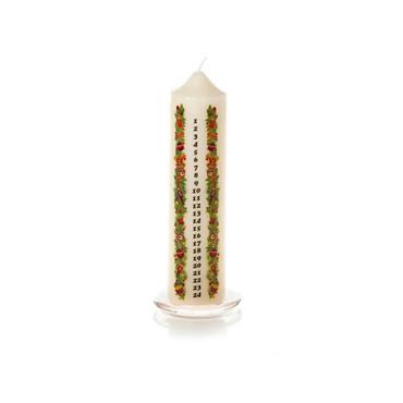 20 x 5cm Ivory Advent Candle wGlass Holder PVC Box