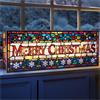 40 x 15cm Lit MERRY XMAS Glass T/Top w50 White LED