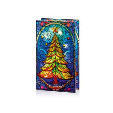 21x13cm Lit Tree Glass T/Top w25 LED x2 sided