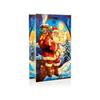 21x13cm Lit Santa Glass T/Top w25 LED x2 sided