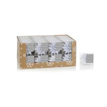 Set of 10 White Glit Snowflakes Hanging Dec 10cm