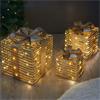 SG Gold Braid Faux Gift Boxes - Set of 3