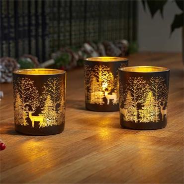 SG Wonderland T-light Holder 3pk Onyx