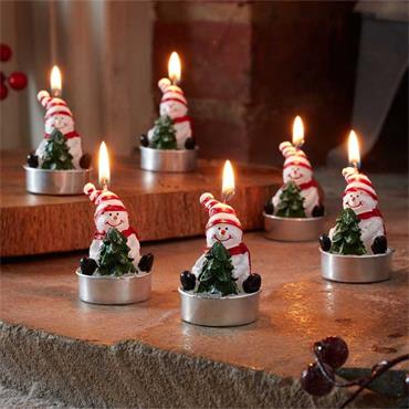 SG Snowman Tealight Candles - Set of 6