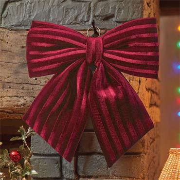 SG 22cm Luxury Velvet Bow - Burgundy