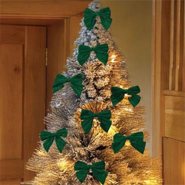 SG 10cm Velvet Bow 8pk - Green