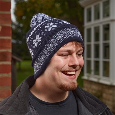 SG Festive Fairisle Luxury Beanie - Navy