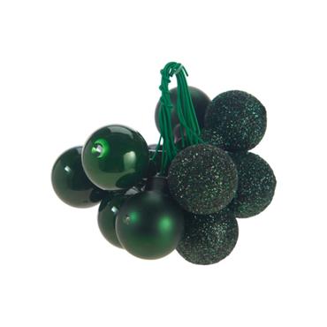 KM XMASBALL ON PICK 25MM GREEN