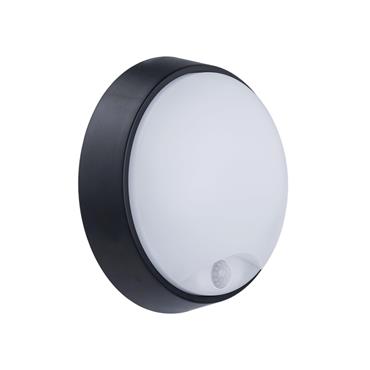 BULKHEAD PIR 700LM 10W 4000K BLK & WH BZL