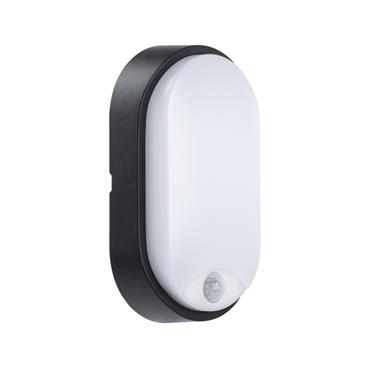 OVAL BULKHEAD PIR 700LM 10W 4000K BLK & WH