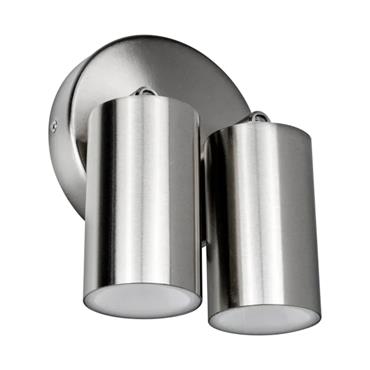 SS LED TWIN ADJ WALL LIGHT 500LM 8W 3000K