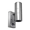 SS DECORATIVE GU10 WALL LIGHT - UP/DWN PIR