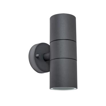 SS DEC GU10 WALL LIGHT - UP/DWN GREY
