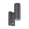 SS DEC GU10 WALL LIGHT - UP/DWN PIR GREY