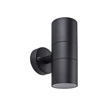 SS DEC GU10 WALL LIGHT - UP/DWN BLK