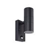 SS DEC GU10 WALL LIGHT - UP/DWN PIR BLK