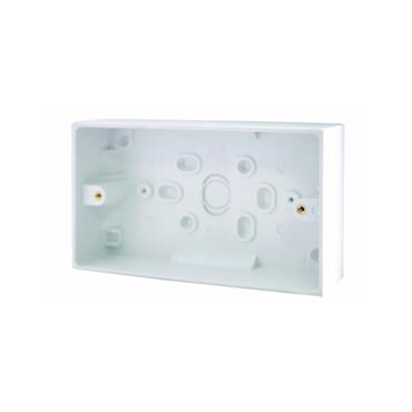 BG WHITE SQUARE DOUBLE SURFACE BOX 32MM