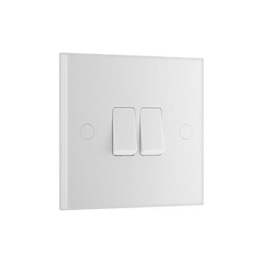 WH SQ DOUBLE 20A 16AX 2 WAY SWITCH