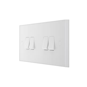 WH SQ QUADRUPLE 20A 16AX 2 WAY SWITCH