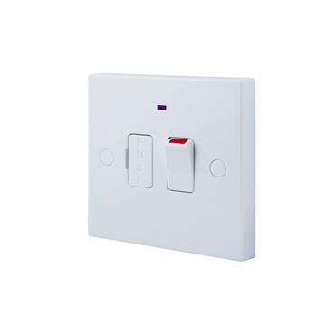 WH SQ 13A SW FUSED CONNECTION UNIT + LED