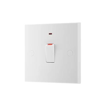 WH SQ 20A DP SWITCH + LED INDICATOR