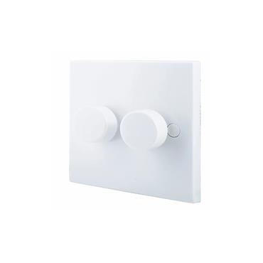 WH SQ DOUBLE 2 WAY LED DIMMER SWITCH