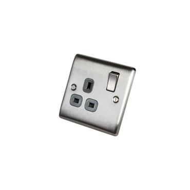 NXS BRUSH STL GR 13A SINGLE SW SOCKET