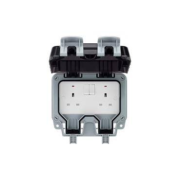 WEATHERPROOF 13A DOUBLE SWITCHED SOCKET