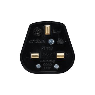 13AMP PLUG FUSED BLACK
