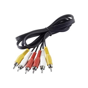 ROSS 1.5M 3 PHONO TO 3 PHONO RCA CABLE (BLACK)