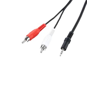 ROSS 1.5M MINI JACK TO STEREO RCA CABLE (BLACK)