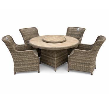 AMALFI 4 SEAT ROUND SET NATURAL 2026 CERAMIC